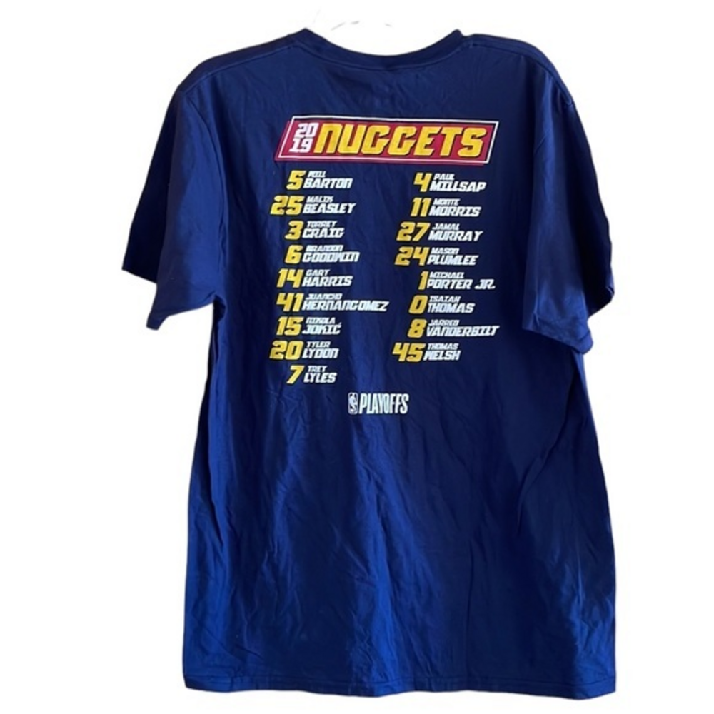 Fanatics Denver Nuggets 2019 NBA Playoff Roster Tee Shirt Mens Large NWT